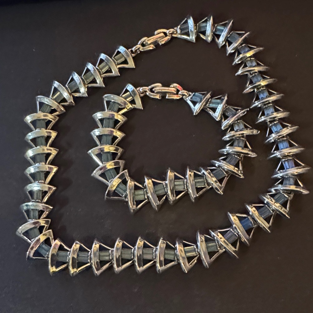 Vintage Pennino choker and bracelet set.  1950’s jewelry.